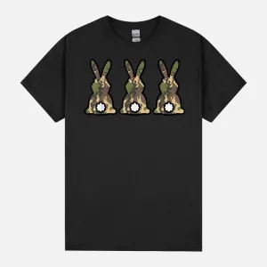 Camo Bunnies Cute Easter Day Rabbit Bunny Men Women Kids Unisex T-Shirt