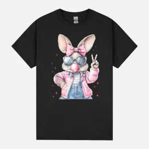 Cute Easter Day Bunny Blowing Bubble Rabbit Women Girls Kids Tank Top Unisex T-Shirt