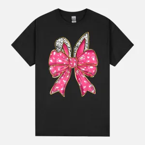 Cute Easter Day Coquette Bow Bunny Rabbit Womens Girls Kids Unisex T-Shirt