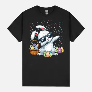 Dabbing Easter Bunny Eggs Basket Rabbit Dance Men Women Kids Unisex T-Shirt