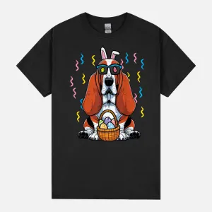 Easter Basset Hound Dog Egg Hunt Men Women Kids Unisex T-Shirt