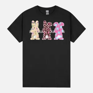 Easter Bunnies Pattern Leopard Rabbit Women Girls Kids Youth Unisex T-Shirt