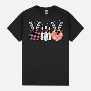 Easter Bunny Bowling Cute Spring Sport Women Girls Kids Teen Unisex T-Shirt