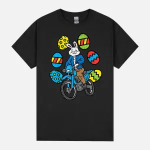 Easter Bunny Riding Dirt Bike Motocross Biker Men Women Kids Unisex T-Shirt