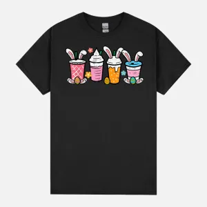 Easter Coffee Iced Latte Bunnies Cute Rabbit Men Women Kids Unisex T-Shirt