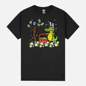 Easter Crocodile Bunny Egg Tree Alligator Boys Girls Kids Unisex T-Shirt