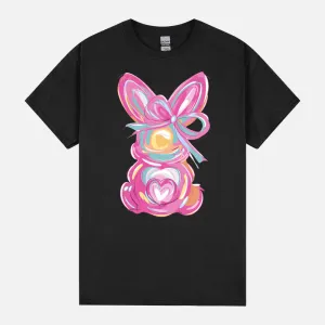 Easter Cute Bunny Coquette Bow Tie Dye Rabbit Long Sleeve Unisex T-Shirt