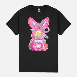 Easter Cute Bunny Coquette Bow Tie Dye Rabbit Unisex T-Shirt