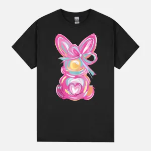 Easter Cute Bunny Coquette Bow Tie Dye Rabbit Tank Top Unisex T-Shirt