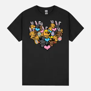 Easter Heart Shape Dog Faces Bunny Eggs Puppy Women Kids Men Unisex T-Shirt