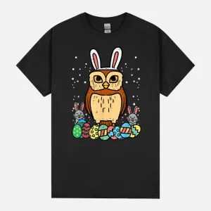 Easter Owl Eggs Bunnies Cute Animal Bird Men Women Kids Unisex T-Shirt