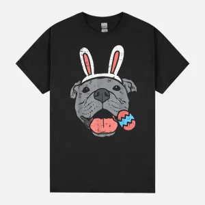 Easter Pitbull Bunny Face Pittie Dog Lover Men Women Kids Unisex T-Shirt