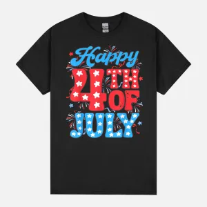 Happy 4th Of July Patriotic Retro Fireworks Men Women Kids Unisex T-Shirt