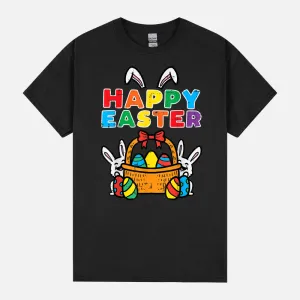Happy Easter Bunny Eggs Basket Cute Rabbit Men Women Kids Unisex T-Shirt