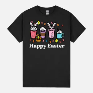 Happy Easter Coffee Bunny Latte Men Women Boys Girls Kids Unisex T-Shirt