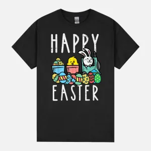 Happy Easter Train Bunny Chick Eggs Cute Boys Kids Toddlers Unisex T-Shirt