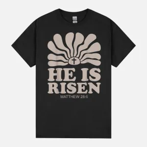 He Is Risen Easter Day Christian Cross Jesus Women Kids Girl Unisex T-Shirt