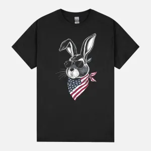 Merica Bunny Rabbit 4th Of July - Easter Bunny Sunglasses Premium Unisex T-Shirt