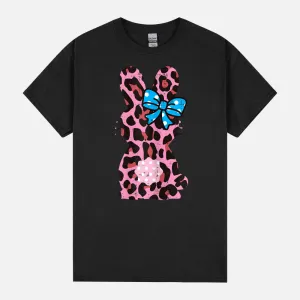 Pink Leopard Easter Bunny Ribbon Cute Rabbit Women Girls Unisex T-Shirt
