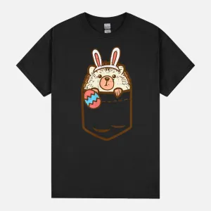 Pocket Easter Hedgehog Bunny Egg Cute Animal Men Women Kids Unisex T-Shirt