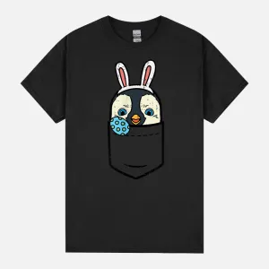 Pocket Easter Penguin Bunny Egg Cute Animal Men Women Kids Unisex T-Shirt