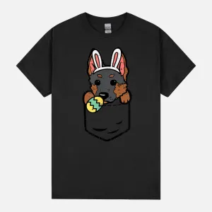 Pocket German Shepherd Bunny Cute Easter Dog Men Women Kids Unisex T-Shirt