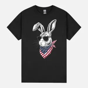Rabbit Easter Bunny Sunglasses 4th Of July Rabbit Patriot Long Sleeve Unisex T-Shirt