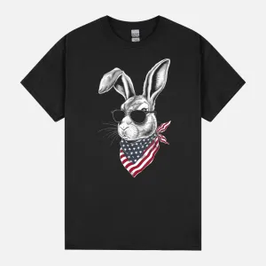 Rabbit Easter Bunny Sunglasses 4th Of July Rabbit Patriot Unisex T-Shirt