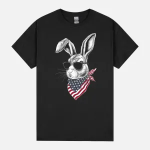 Rabbit Easter Bunny Sunglasses 4th Of July Rabbit Patriot Premium Unisex T-Shirt