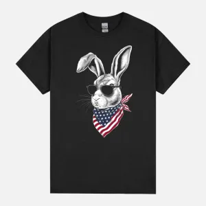 Rabbit Easter Bunny Sunglasses 4th Of July Rabbit Patriot Pullover Hoodie Unisex T-Shirt