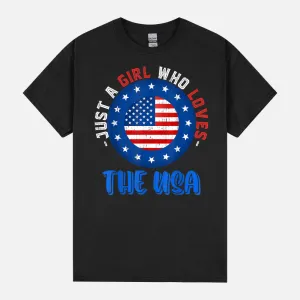 USA Flag United States Girls Patriotic American 4th Of July Unisex T-Shirt