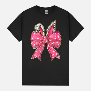 Womens Cute Easter Day Coquette Bow Bunny Rabbit Womens Girls Kids V-Neck Unisex T-Shirt