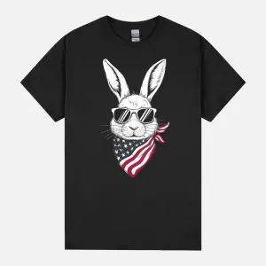 Womens Merica Bunny Rabbit 4th Of July - Easter Bunny Sunglasses V-Neck Unisex T-Shirt