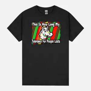 Zebra This Is How Long My Tolerance For People Lasts Unisex T-Shirt